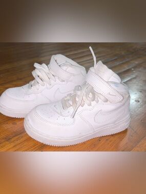Nike Kids White High-Top Sneakers with Strap